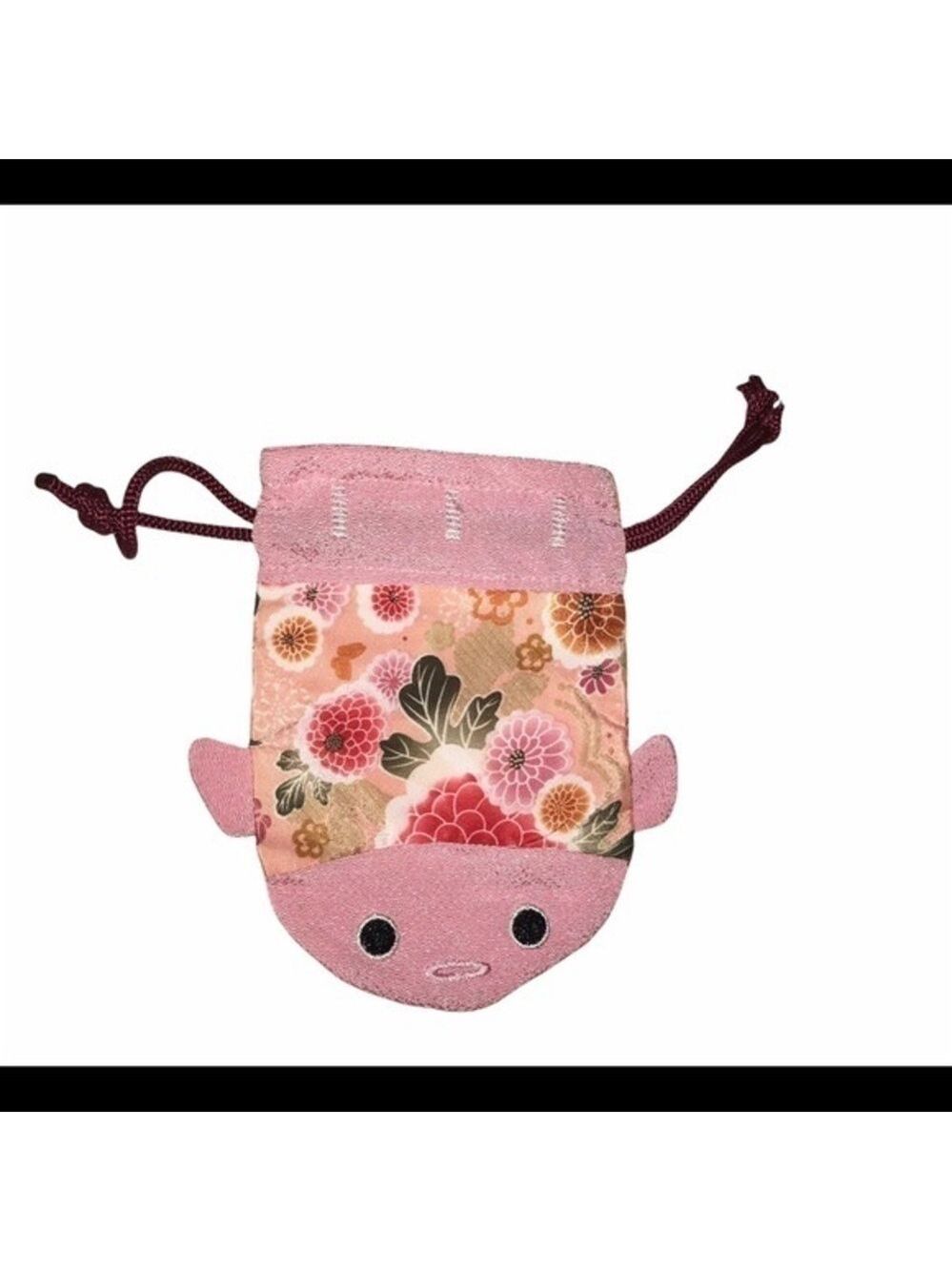 Daiso Japan Pink Goldfish Drawstring  Pouch